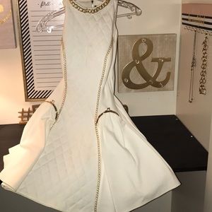 White gold chain detailed dress